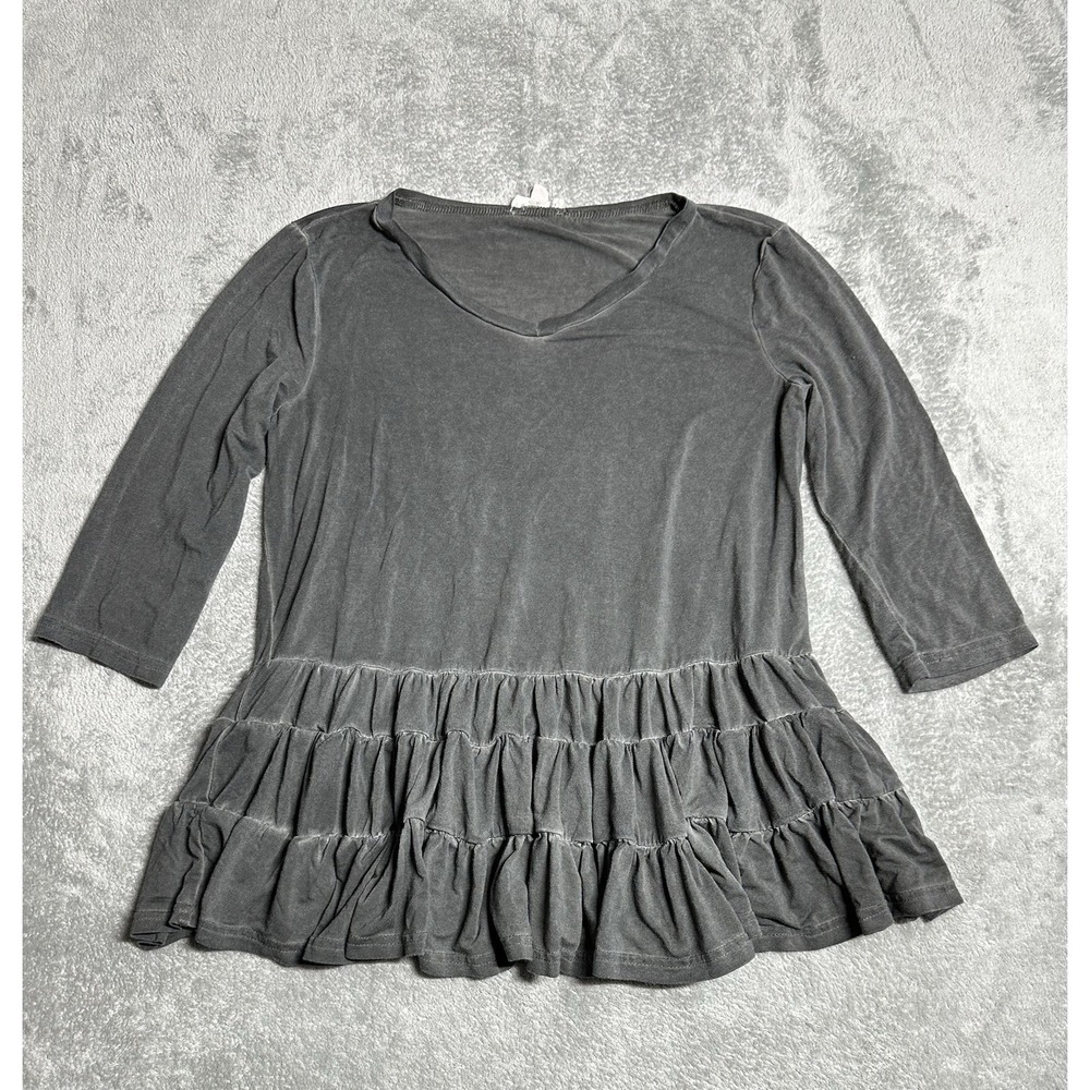 Hidden‎ Alley Shirt Women's Small Gray 3/4 Sleeve T-Shirt Top